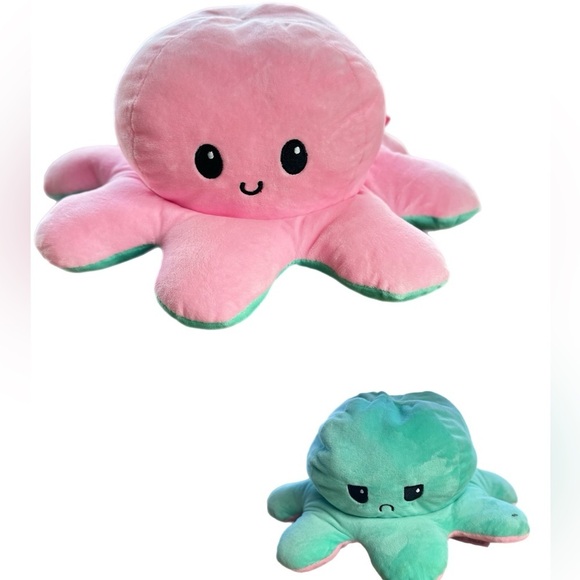 Large Flippy  Octopus Emotion Plush Pink/Blue - Picture 1 of 6